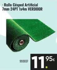 Rollo Cesped Artificial 7mm 24pt 1x4m