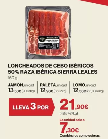 Loncheados De Cebo Ibéricos 50% Raza Ibérica Sierra