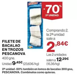 Pescanova - Filete De Bacalao En Trozos