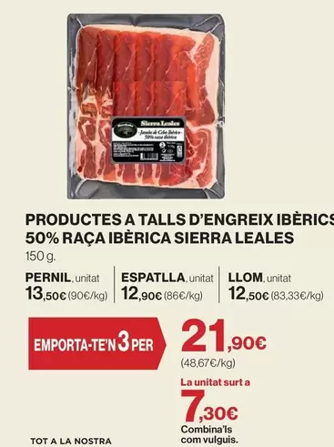 Nasa - Productes A Talls D'engreix Iberics 50% Raça Iberica