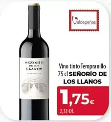 Señorío de los Llanos - Vino Tinto Tempranillo