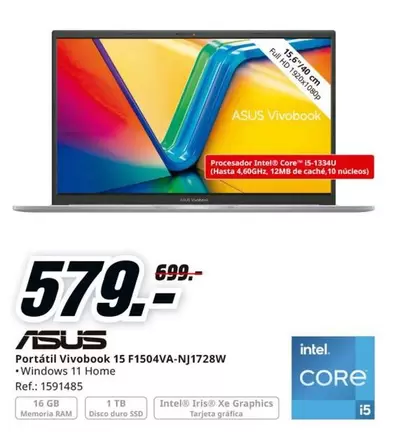 Asus - Portátil Vivobook 15 F1504va-nj1728w
