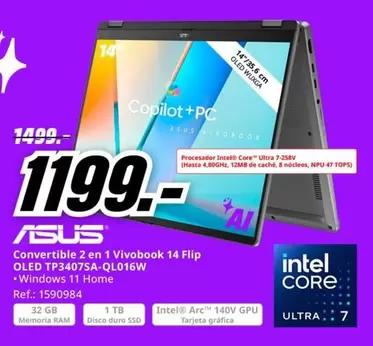 Asus - Convertible 2 En 1 Vivobook 14 Flip Tp34075qa-ql016w