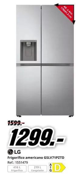 LG - Frigorifico americano GSLV71P2TD
