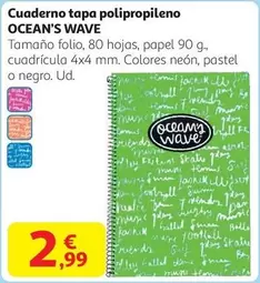 wave - Cuaderno Tapa Polipropileno