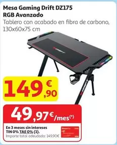 gaming - Mesa Gaming Drift dz175 Rgb Avanzado