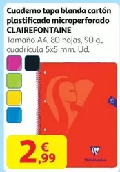 clairefontaine - Cuaderno Tapa Blanda Carton Plastificado Microperforado