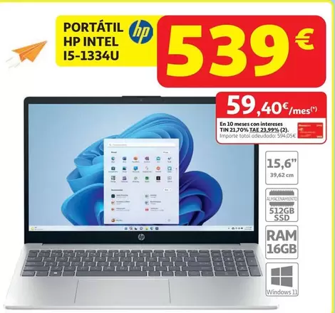 HP - Portátil Intel I5-1334u