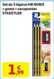 Staedtler - Set De 3 Lápices Hb Noris + Goma + Sacapuntas