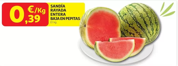 Sandía Rayada Entera Baja En Pepitas