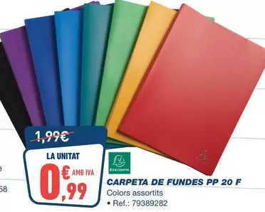 Exacompta - Carpeta De Fundes Pp 20 F