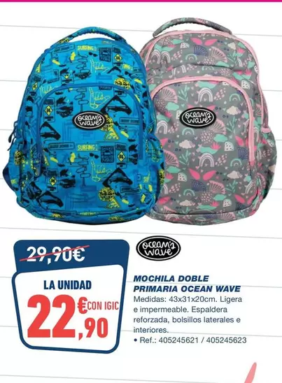 Ocean Wave - Mochila Doble Primaria 