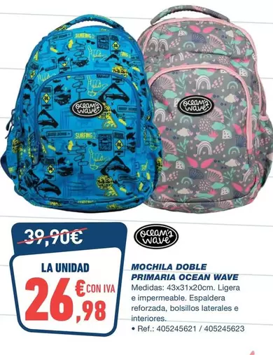 Ocean Wave - Mochila Doble Primaria