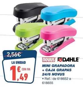 Novus / Dahle - Mini Grapadora + Caja Grapas 24/6 
