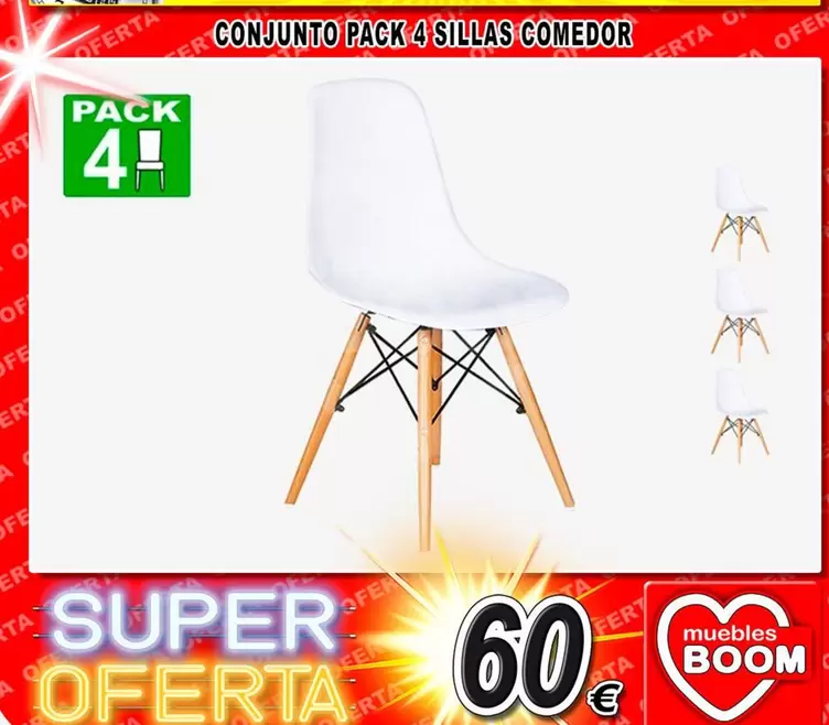 Conjunto Pack 4 Sillas Comedor