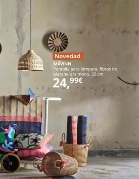 Mavinn - Pantalla Para Lampara, Fibras De Platanera/A Mano, 35 Cm