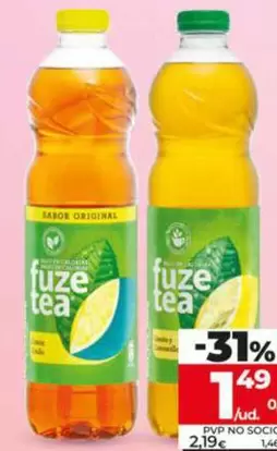 Fuze Tea - Refresco De Té Sabor Original De Limon / De Limón Sin Azúcar