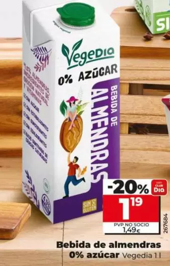 Vegedia - Bebida De Almendras 0% Azucar 