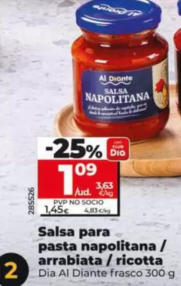 Dia Al Diante - Salsa Para Pasta Napolitana/Arrabiata/Ricotta