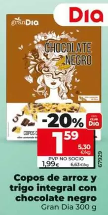 Gran Dia - Copos De Arroz Y Trigo Integral Con Chocolate Negro 