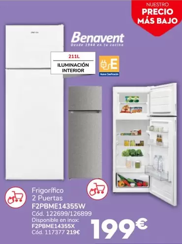 Benavent - Frigorifico 2 Puertas F2pbME4j355w