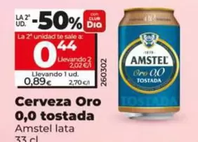 Amstel - Cerveza Oro 0,0 Tostada