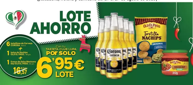 Corona - Cerveza + Old El Paso - Bolsa De Nachips + Salsa Mexicana Dip