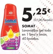Somat - Lavavajillas Gel Todo En 1 Lima Y Limón