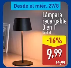 Lampara Recargable 3 En 1