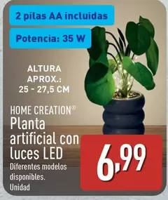 Home Creation - Planta Artificial Con Luces Led