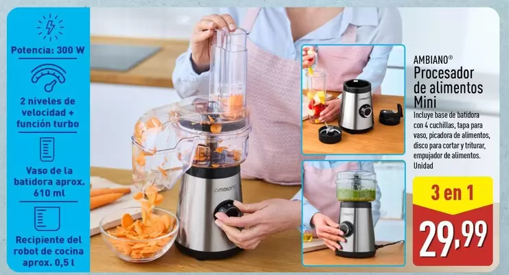 Ambiano - Procesador De Alimentos Mini