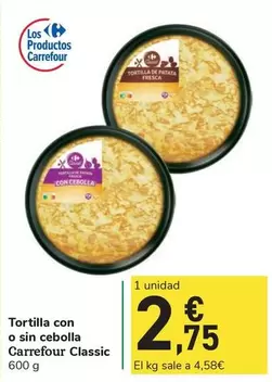 carrefour - Tortilla Con O Sin Cebolla Classic