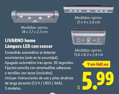 Livarno Home - Lampara Led Con Sensor