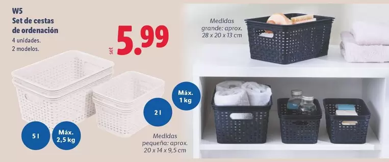W5 - Set De Cesta De Ordenacion