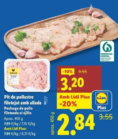 Pechuga De Pollo Fileteada Al Ajillo