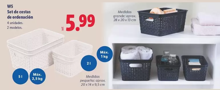 W5 - Set De Cestas De Ordenación