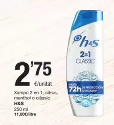 h&s - Xampu 2 En 1 Citrus, Menthol O Classic