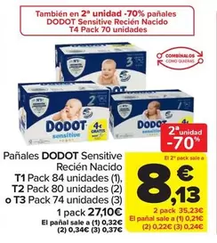 Dodot - Pañales Sensitive Recien Nacido