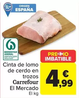 Carrefour El Mercado - Cinta De Lomo De Cerdo En Trozos 