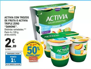 Danone - Activia Con Trozos De Fruta O Activia Triple Zero