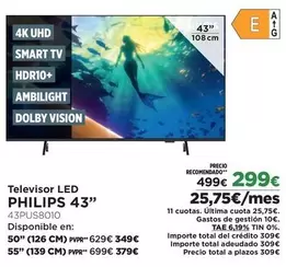 Philips - Televisor Led 43"