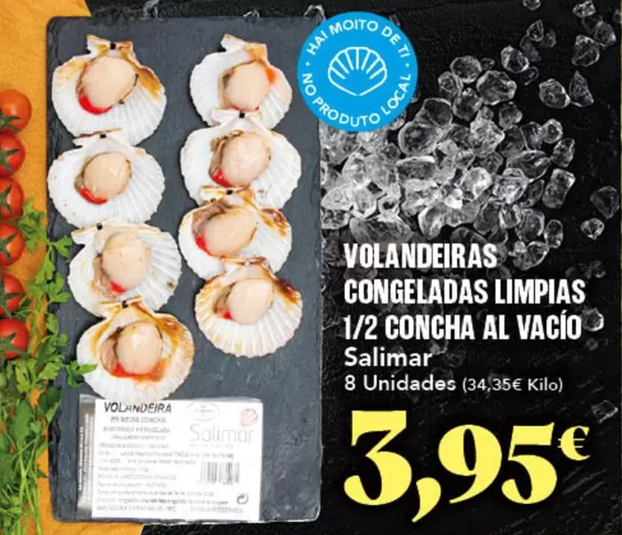 Volandeiras Congeladas Limpias 1/2 Concha Al Vacio Salimar