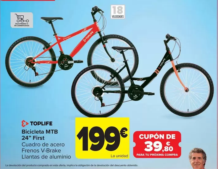 Toplife - Bicicleta MTB 24" First