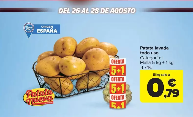 Patata Lavada Todo Uso