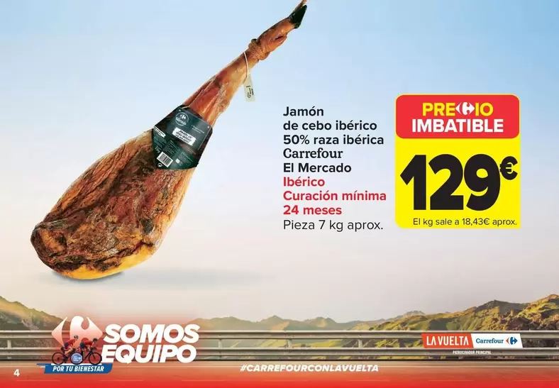 Carrefour - Jamon De Cebo Iberico 50% Raza Iberica El Mercado