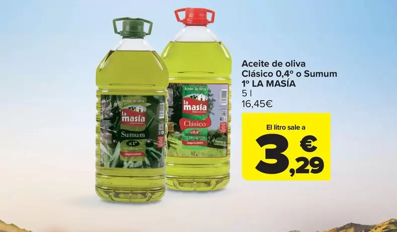 La Masía - Aceite De Oliva Clásico 0,4 O Sumum 1o