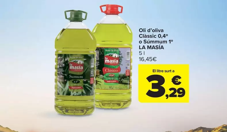 La Masía - Aceite De Oliva Clásico 0,4 O Sumum 1o