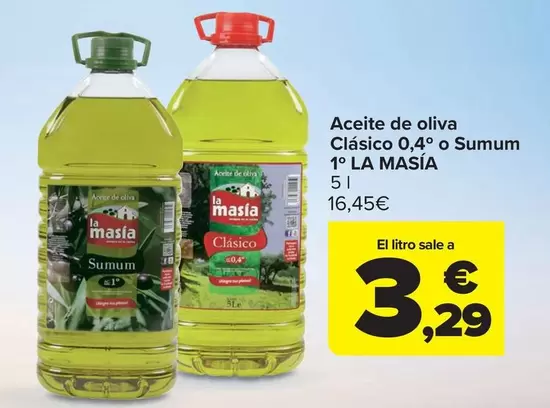 La Masía - Aceite De Oliva Clásico 0,4° O Sumum 1°