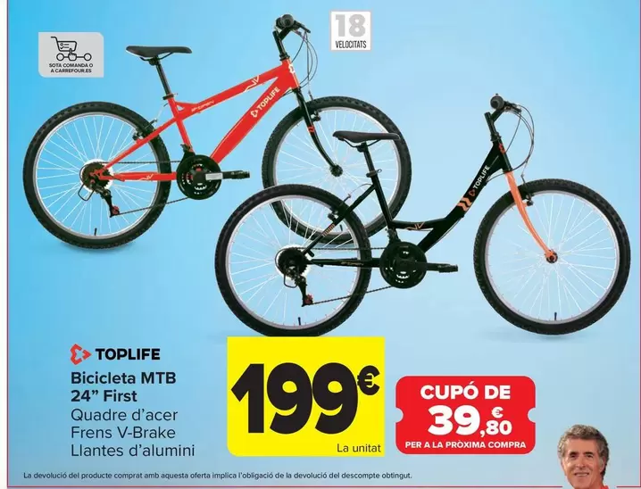 Toplife - Bicicleta MTB 24" First