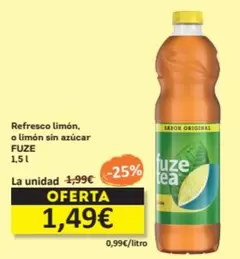 Fuze Tea - Refresco Limón, O Limón Sin Azúcar